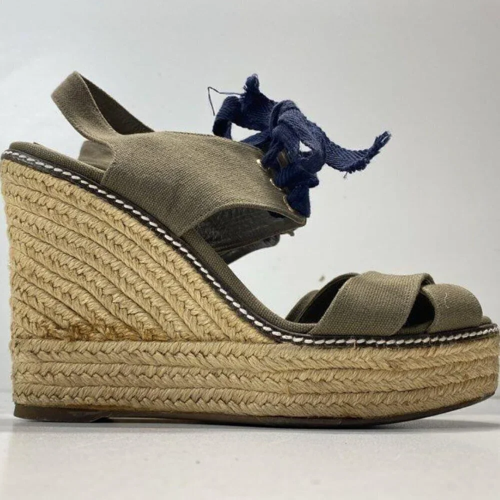 Tory Burch platform wedge sandals, EUC. Size 9B